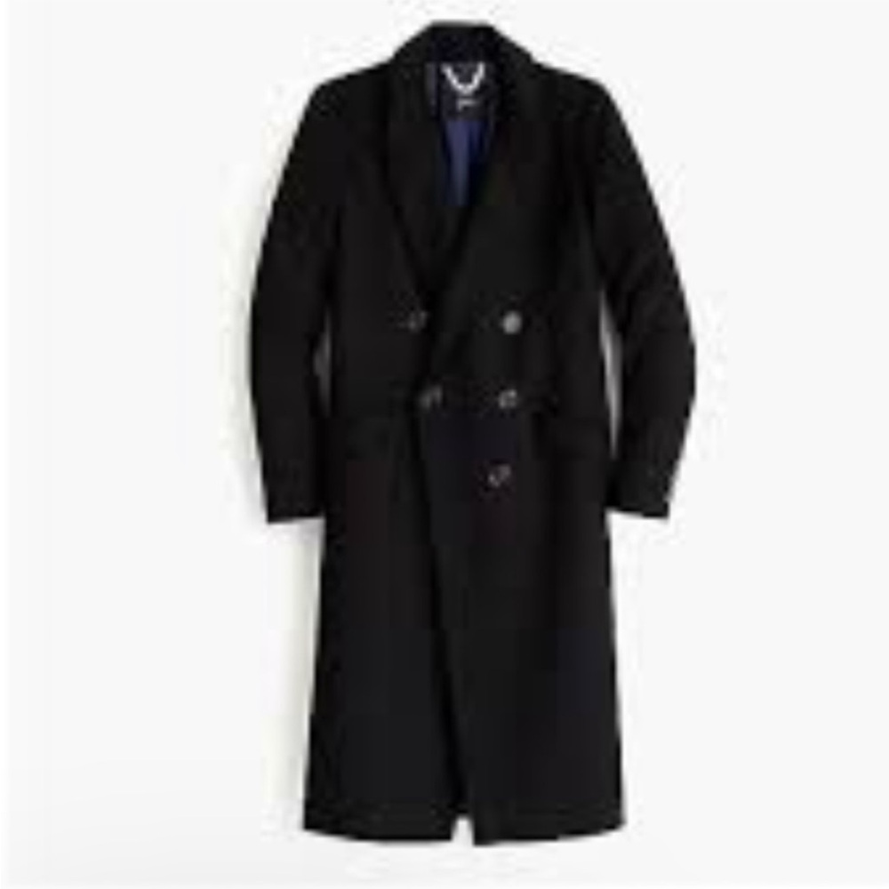 $398 J.Crew DOUBLE-BREASTED TOPCOAT IN
WOOL CASHMERE Black - Picture 1 of 15